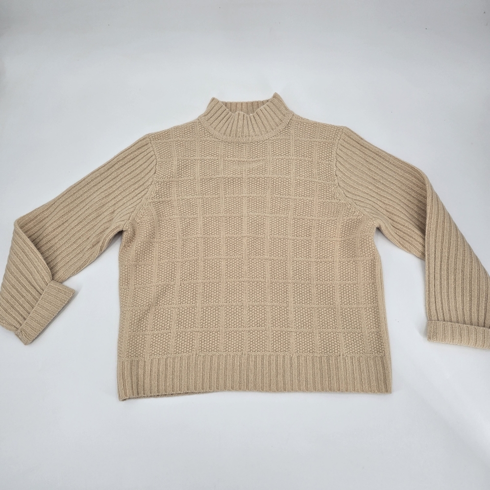 Vintage 80s Ann Taylor 100% LambsWool Knit Pullover Mockneck Sweater Size XL NWT